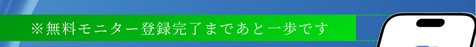 ※無料モニター登録完了まであと一歩です
